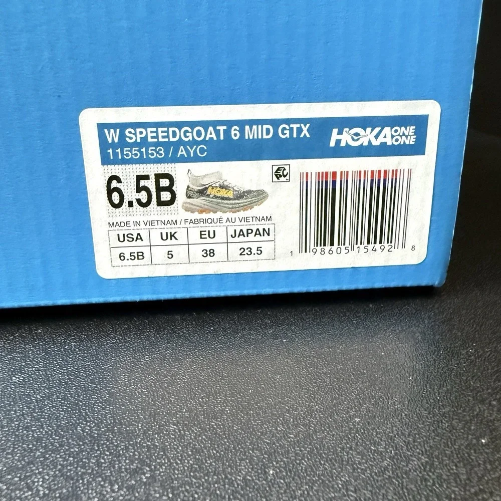 HOKA Speedgoat 6 Mid GTX Women's Size 6.5 Charcoal Grey Goretex‎ 1155153-AYC
